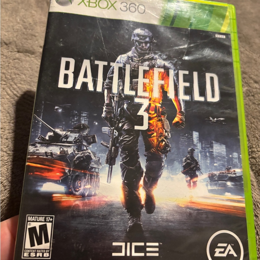 XBOX 360 Battlefield 3 for Xbox 360 by - Green Case. With Manual